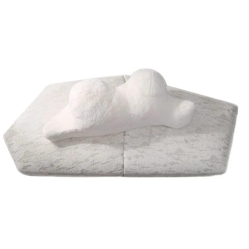 Italian minimalist bidirectional large flat model home, fabric big bear internet celebrity polar bear double-sided sofa wood