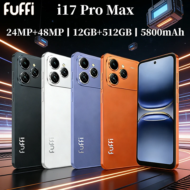 Smartphone Global Vision I17 Pro Max Android 5800mAh 8GB RAM 512G ROM Tela de 6.56 Polegadas 720x1612HD Câmera 24+48MP MTK10 Rede 4G