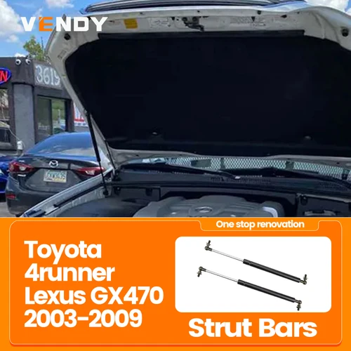 Imagen 1 del producto Puntal de capó delantero para Toyota 4runner Lexus GX470 2003-2009, 2 uds., barras de soporte de elevación, amortiguadores de resorte de Gas, varilla 5344069065