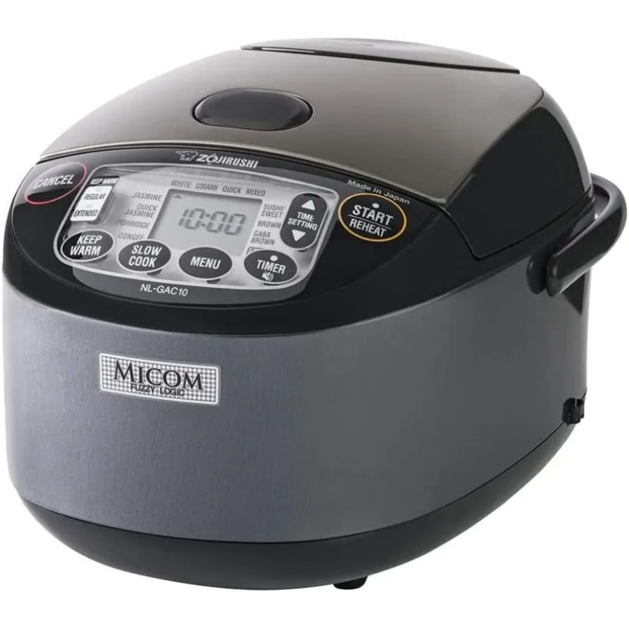 5.5 Cup Uncooked Umami Micom Rice Cooker and Warmer in Metallic Black for Home Kitchen Use with Premium Metal Design and Energy