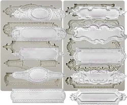 VERIDIAN Epoxy Resin Molds Baroque Style Silicone Molds Embossed Pattern Art Mold for Polyclay Air Dry Clay Plaster Cake Tools