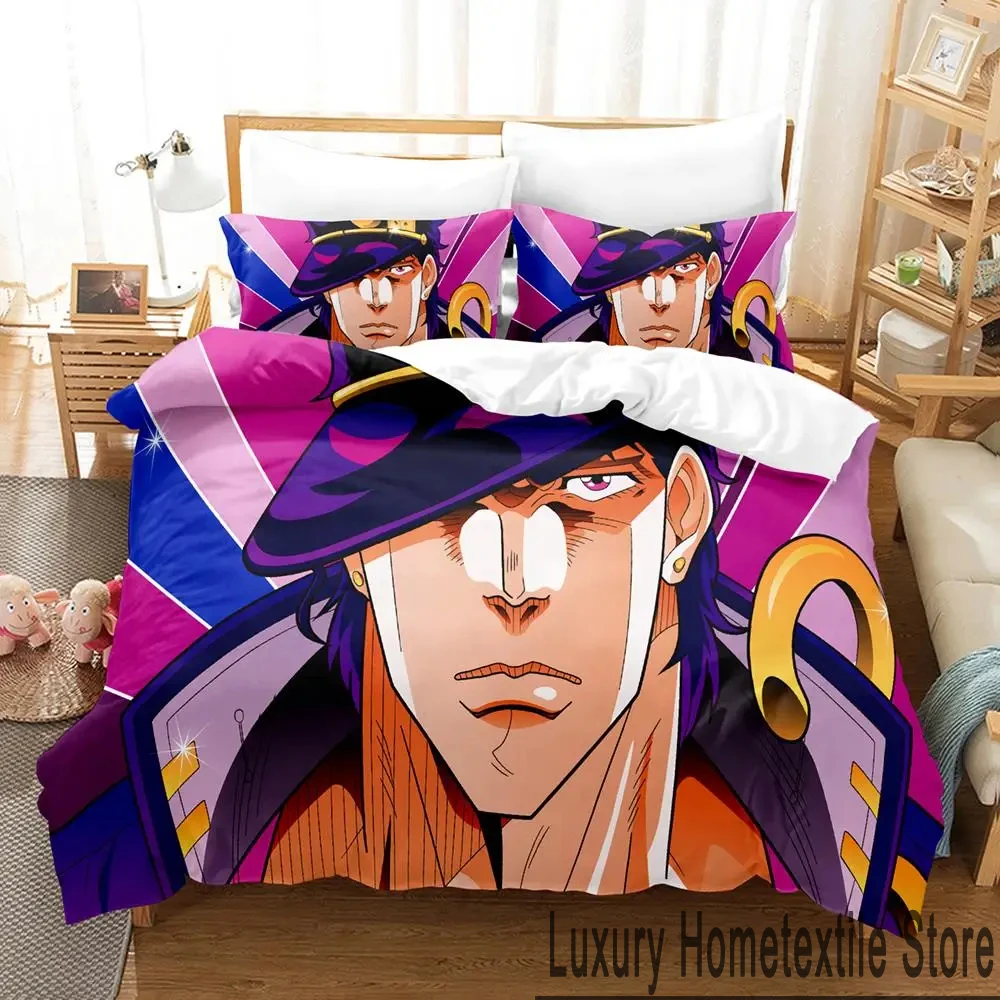 

Anime JoJos Bizarre Adventure Bedding Set Duvet Cover Bed Set Quilt Cover Pillowcase Comforter king Queen Size Boys Adult