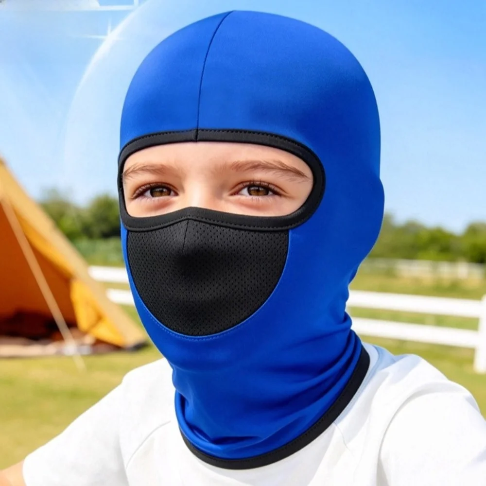 Adjustable Children Balaclava Hat Elastic Ice Silk Sun Protection Mask Neck Protection Windproof Sunscreen Full Face Cover