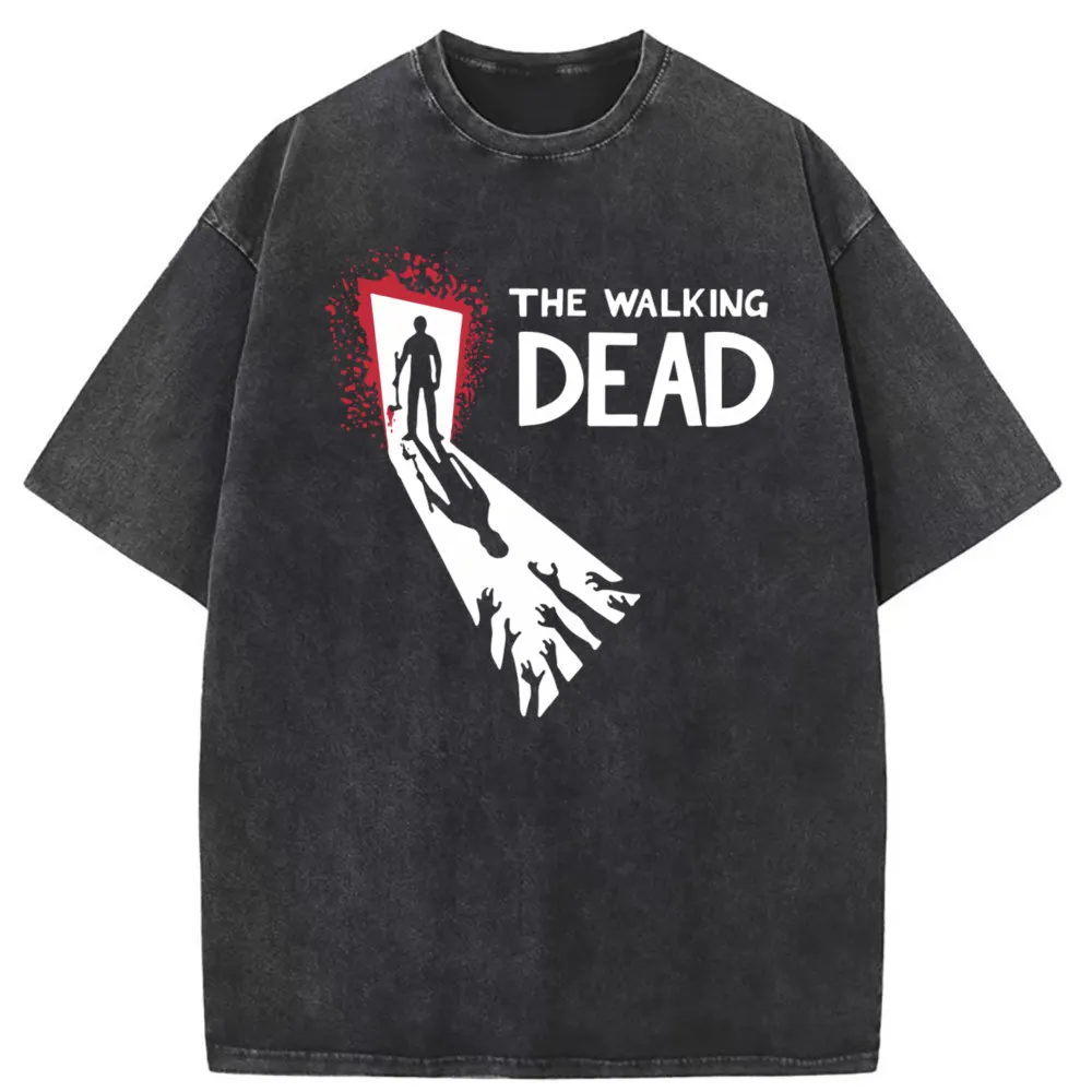 The Walking Dead Printed On T Shirt 2023 New Long Sleeve Washed Tshirt Brand New Women's Sweatshirts Funny T Shirt Oversized