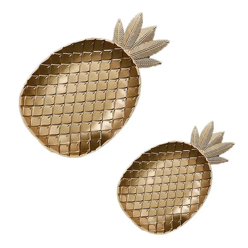 Nordic Decorative Tray Gold Pineapple Shape Serving Tray Jewelry Pallet Fruit Snack Dish Table Storage Organizer