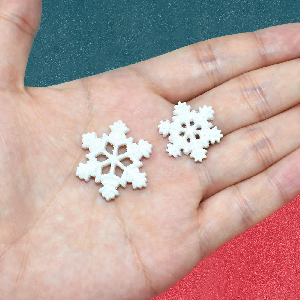 10pcs/15pcs Resin Miniatur Decor Simulated Snowflake Christmas Accessories Drop Glue DIY Phone Case Decor Fairy House Decoration