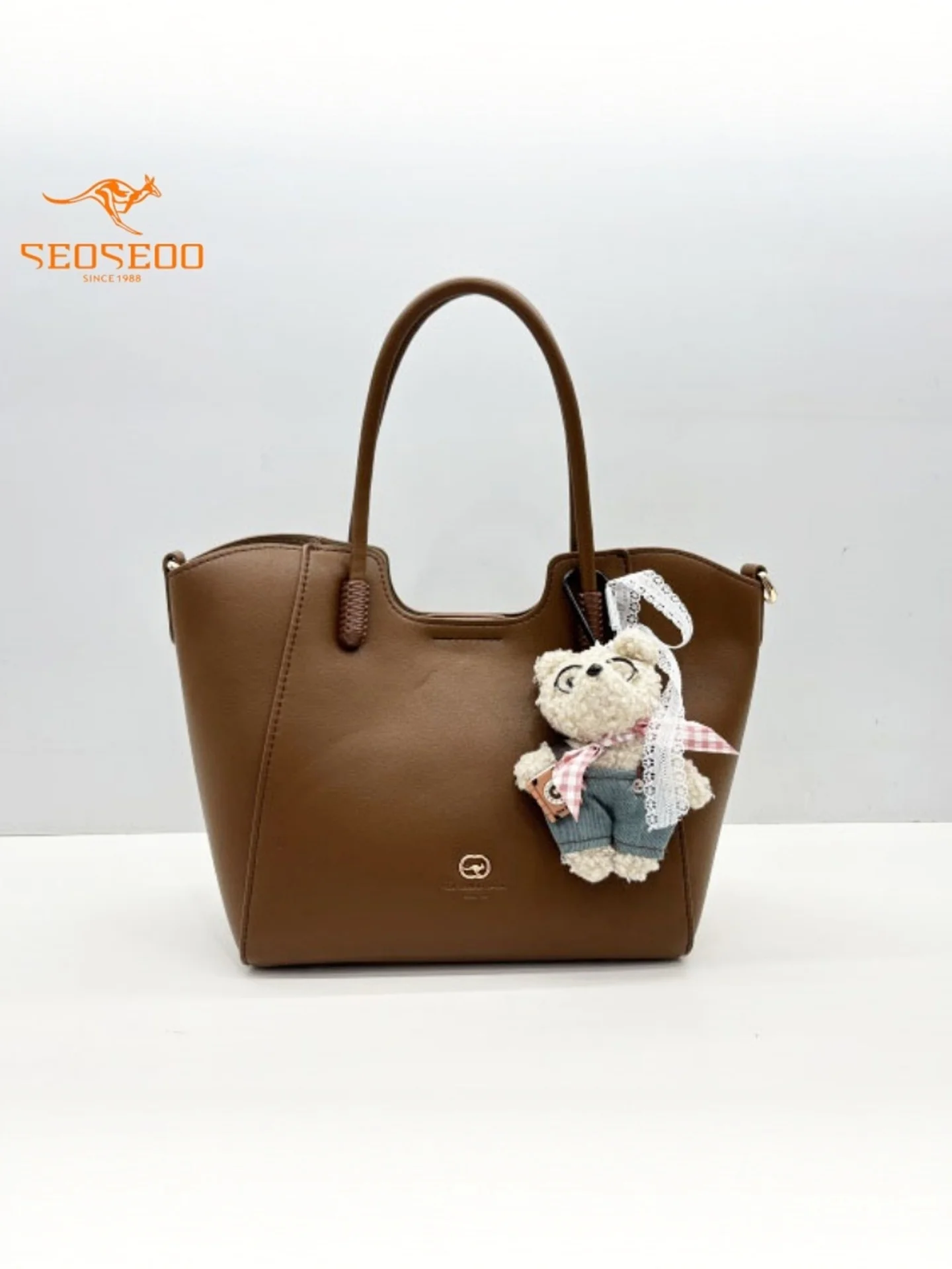 

Универсальная женская сумка-корзина SEOSEOO Kangaroo, мягкая тканевая сумка через плечо с застежкой-молнией, в британском стиле