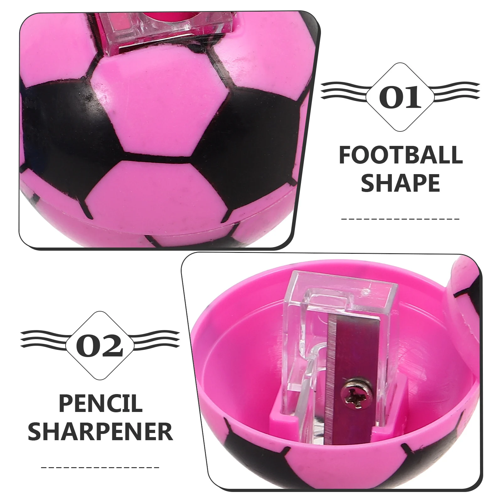 20 قطعة من مبراة أقلام كرة القدم بتصميم فريد من نوعه، مدمجة وسهلة الحمل، مثالية للطلاب وعمال المكاتب، مبراة أقلام تحديد العيون