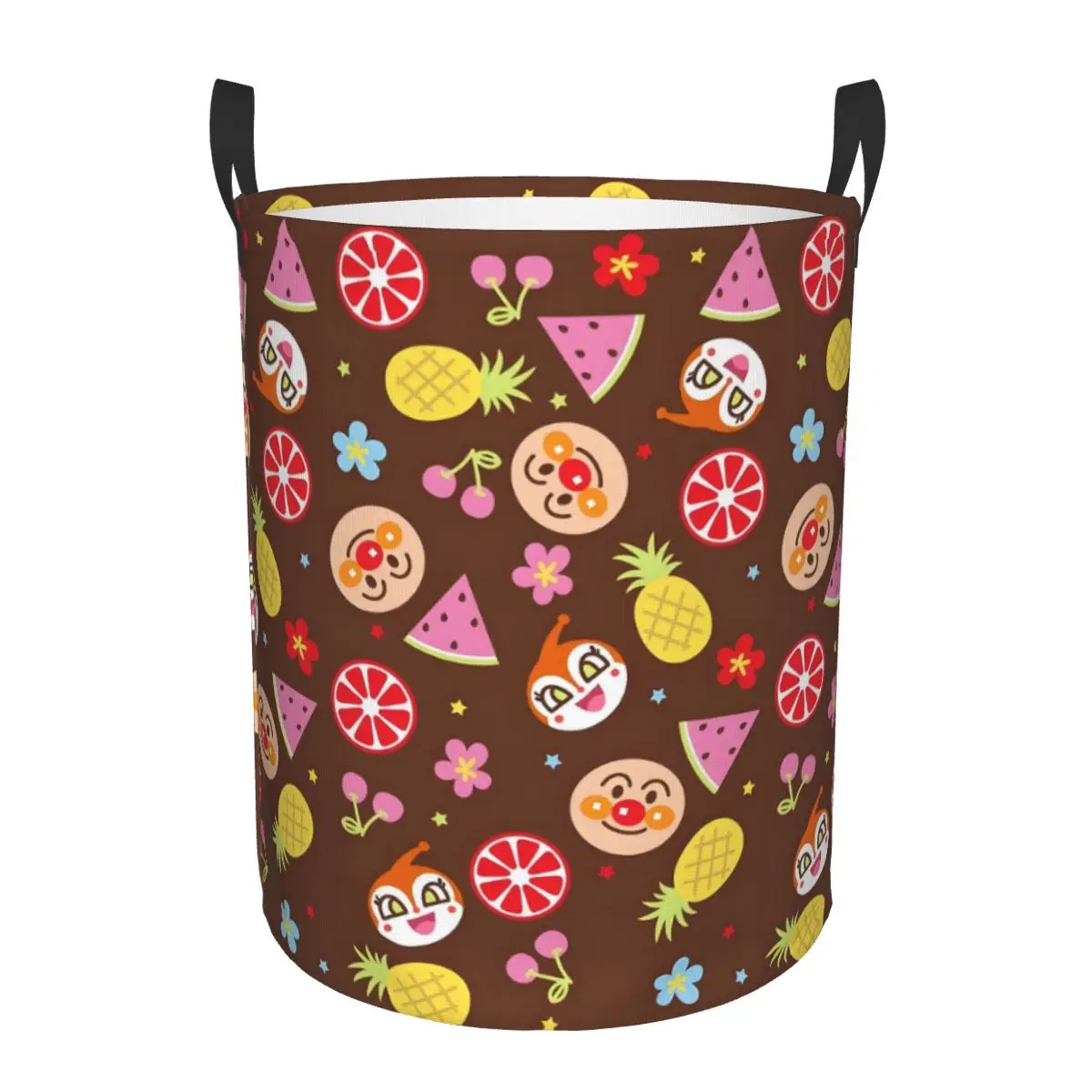 Custom Anpanmans Anime Laundry Basket Collapsible Cartoon Toy Clothes Hamper Storage Bin for