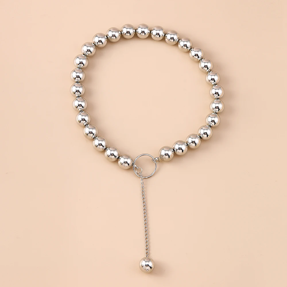 

Aihua European Acrylic CCB Big Ball Beads Choker Necklaces for Women Men Punk Chunky Short Chain Choker Grunge Jewelry