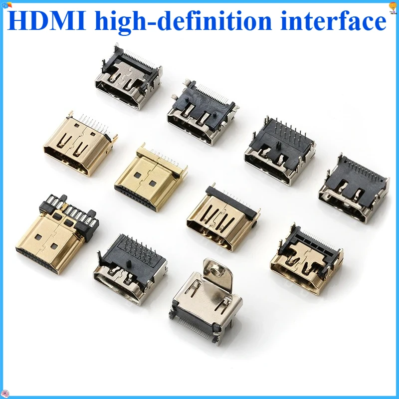 

5pcs HDMI HD Interface Connector SMD 19 Pin 19P Vertical Right Angle HDMI Socket Surface Mound PCB Receptacle