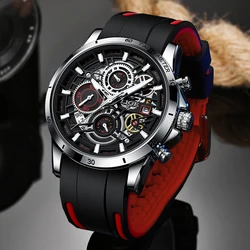 LIGE Casual Watches For Men Top Brand Luxury Silicone Sport Watch Men Quartz Date Clock Waterproof Chronograph Wrist Watch Man