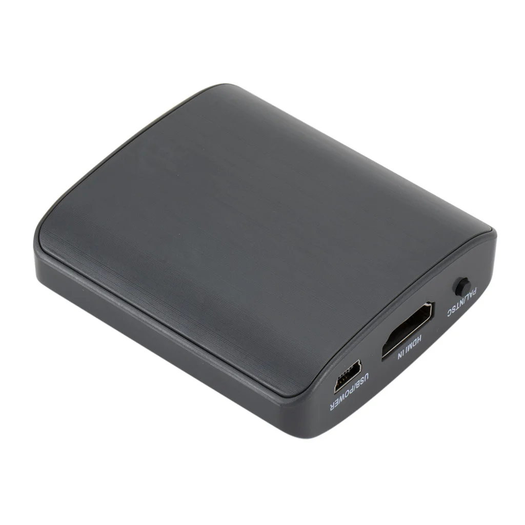 Compatível com HDMI para RCA AV Composite Converter, adaptador de áudio e vídeo, HDMI2AV com cabo USB para HD TV BOX, 1080p