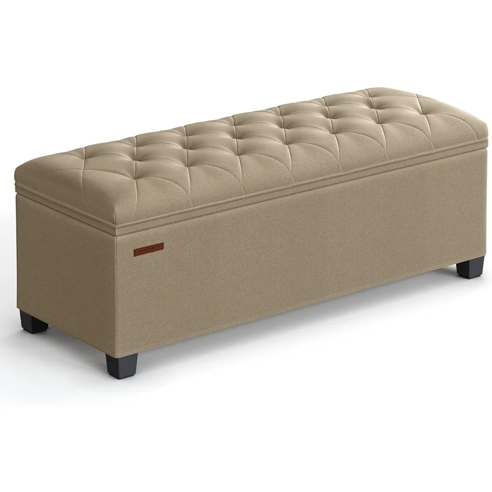 

Storage Ottoman Bench, Foot Rest with Legs, 15.7 x 43.3 x 15.7 Inches, End of Bed Bench, Storage Chest