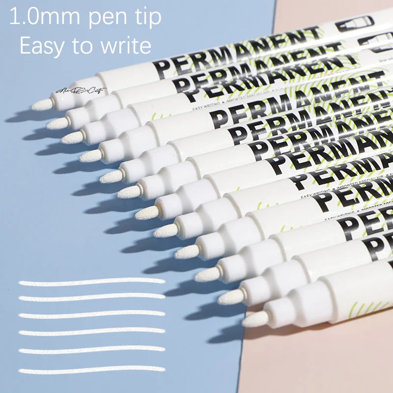 

2 шт., 1,0 мм, белые перманентные маркеры, художественные маркеры с глубокими отверстиями для дерева, камня, пластика, кожи, стекла, камня, металла