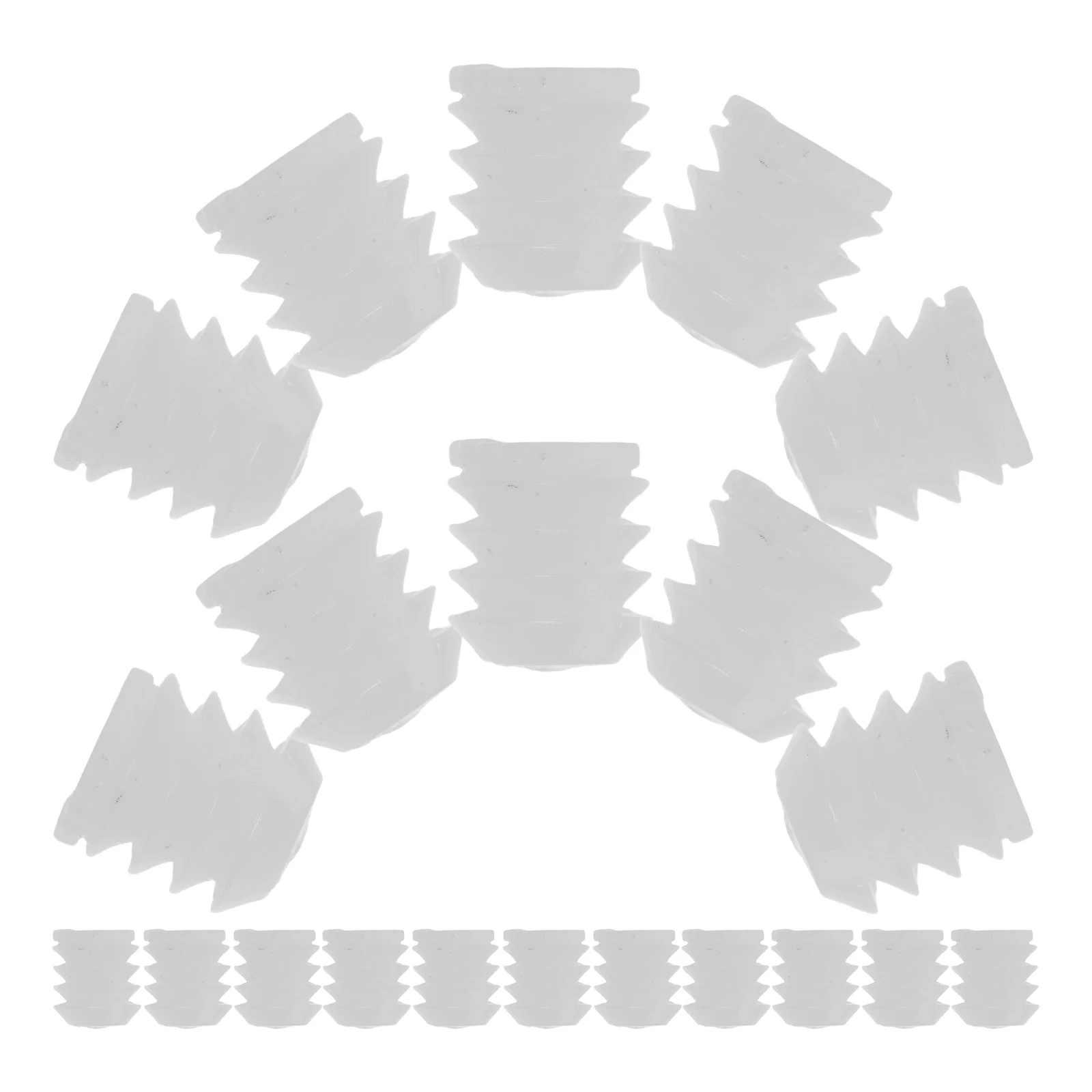 

100pcs Furniture Connectors Dowel Joints Hinge Parts Inserts Cupboard Accessories White Fittings High Strength Nylon PreInserted
