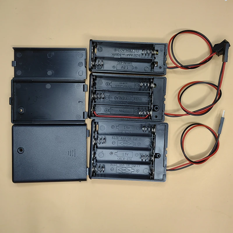1Piece Portable AA Battery Charger Case Holder 3/4/6/8 Sections With Cover And Switch PH2.0/XH2.54/SM/DC/USB Plug