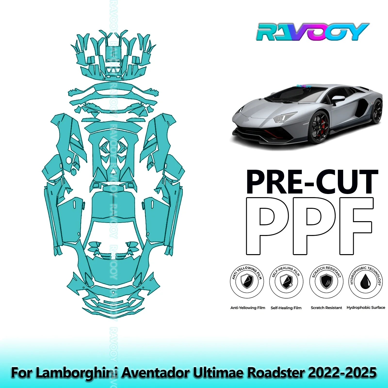 

8.5Mil Full Vehicle Precut PPF Paint Protection Film For Lamborghini Aventador Ultimae Roadster 2022-2025