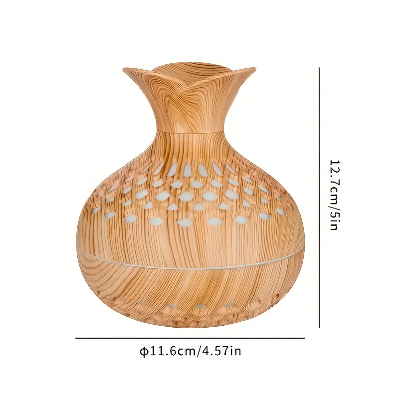 Umidificatore ad ultrasuoni per aromaterapia in legno per tutta la casa - Umidificatore a nebbia fredda da 300 ml, alimentato tramite USB con impostazioni regolabili per