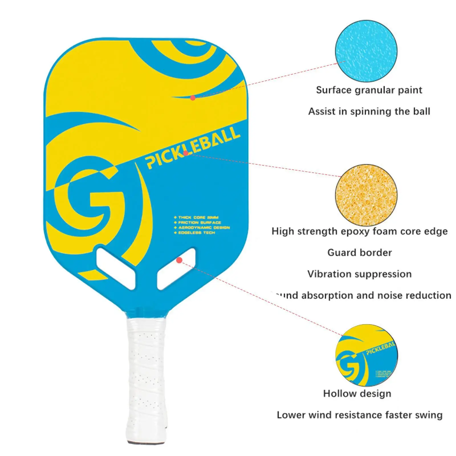 Pickleball Paddle Training Premium with Comfortable Nonslip Grip Honeycomb Core