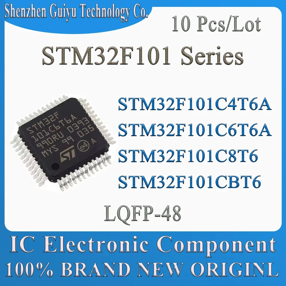 

10 Pcs/Lot STM32F101C4T6A STM32F101C6T6A STM32F101C8T6 STM32F101CBT6 STM32F101C4T6 STM32F101 STM32F STM LQFP-48 IC MCU Chip