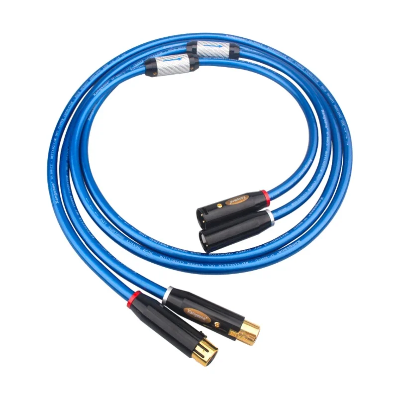 Cable balanceado de cobre XLR para amplificador, conector de Audio HiFi, OCC cuadrado, mezclador de CD y micrófono, 1 par