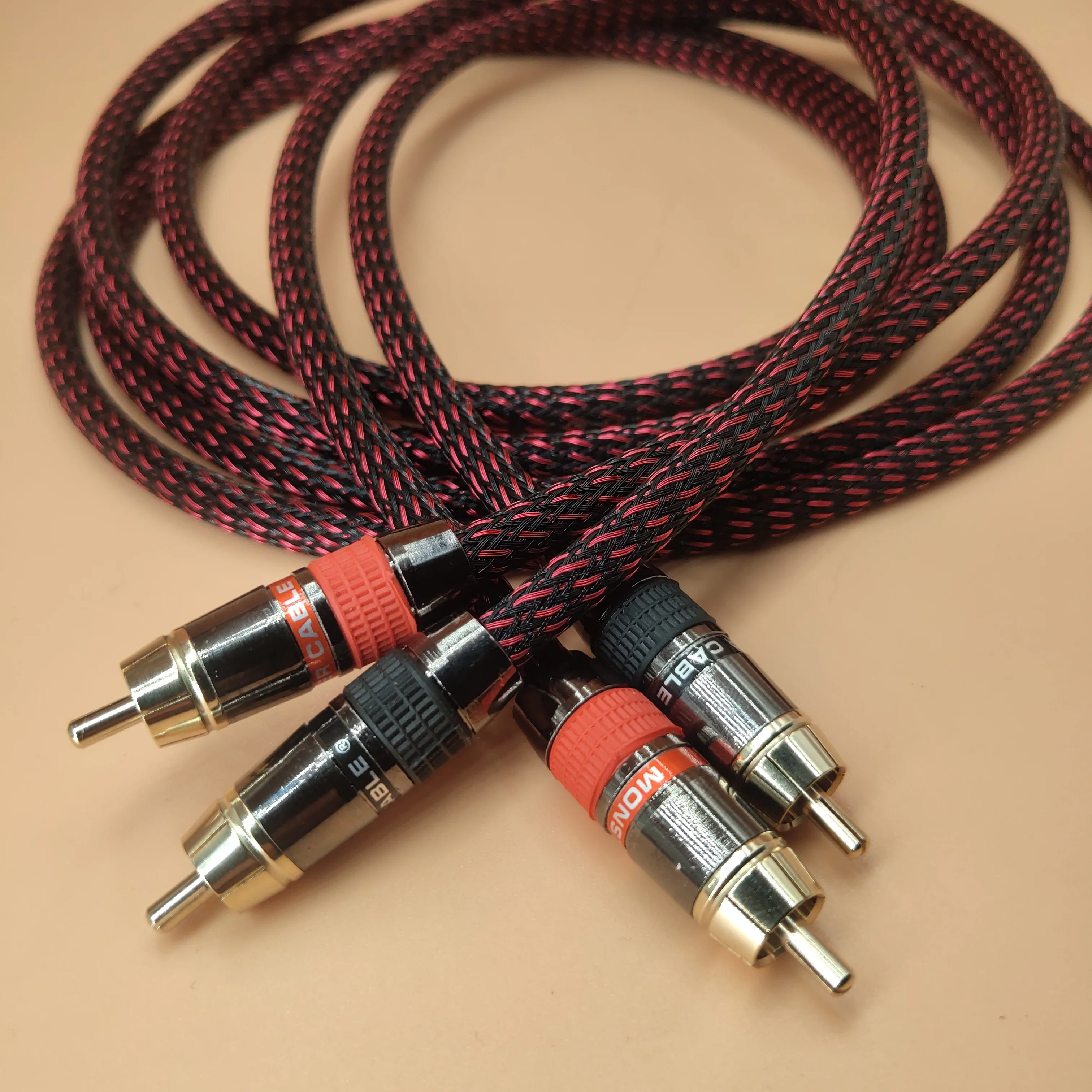 High-quality Hi-Fi monster audiophile grade pure copper double RCA double lotus signal audio cable power amplifier cable