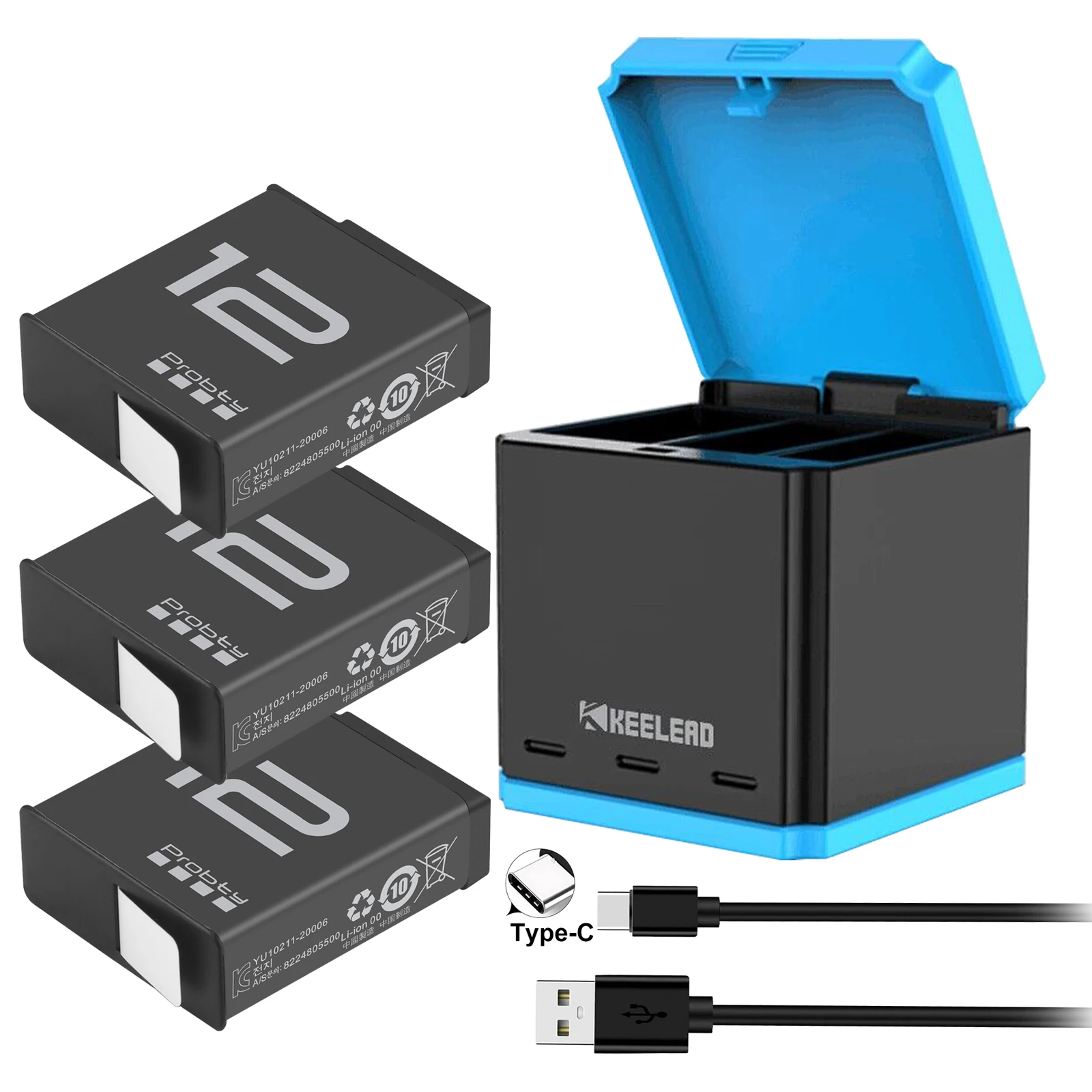 Akumulator Enduro do GoPro 12 Hero12 1850 mAh z 3 gniazdami do GoPro Hero 12 11 10 9 Akcesoria