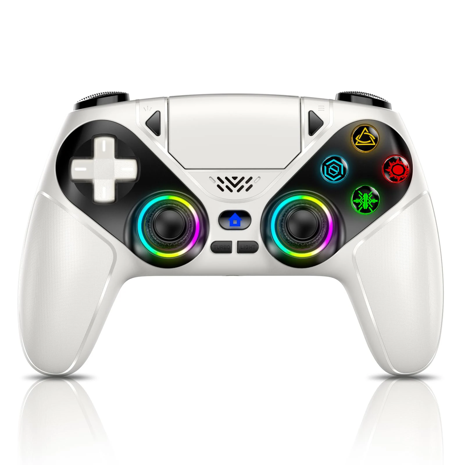 GAMROMBO RGB Lights Draadloze controller voor PS5/Playstion 5 Pro/Slim/PC Console Gamepad W/Hall Effect Trigger Turbo Trillingen