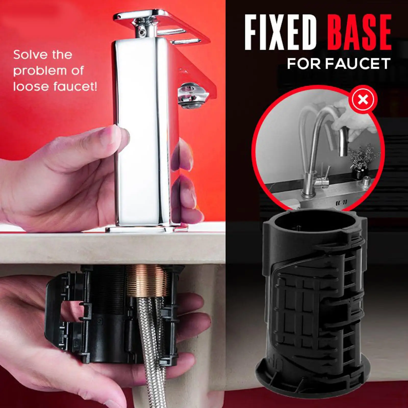 Fixed Base For Faucet Kitchen Sink Faucet Wash Basin Base Fixed Foot Nut Accessories Quick Install Repair Tool For 32mm Pipe