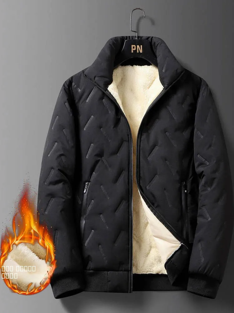 معطف شتوي مخملي للرجال من Thiened Fce مبطن كبير الحجم من القطن Jaet دافئ من لحم الضأن المخملي، كاجوال طويل Sve