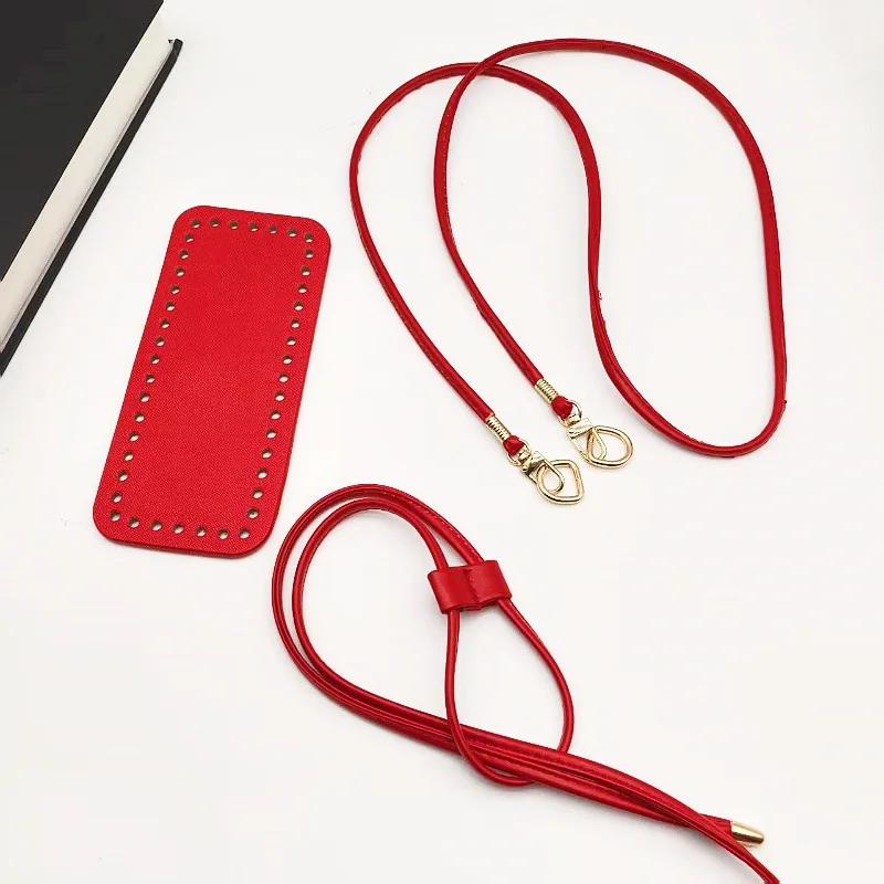 18cm Square Bottom 3-Piece Set, Multiple Colors Available, DIY Bag Accessories, Bag Bottom, Shoulder Strap, Drawstring Three-Piece Set, Handmade Woven Bag, Hand-Sewn Bag, Crossbody Shoulder Bag Accessories