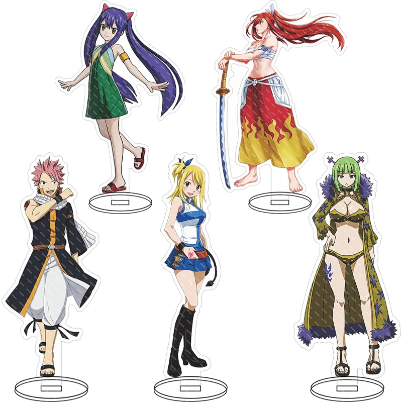 Figurine Anime FAIRY TAIL de 16 cm, Natsu Dragneel, Lucy Heartfilia, Erza Scarlet, Wendy Marvell, grand support en acrylique, ornements, cadeaux