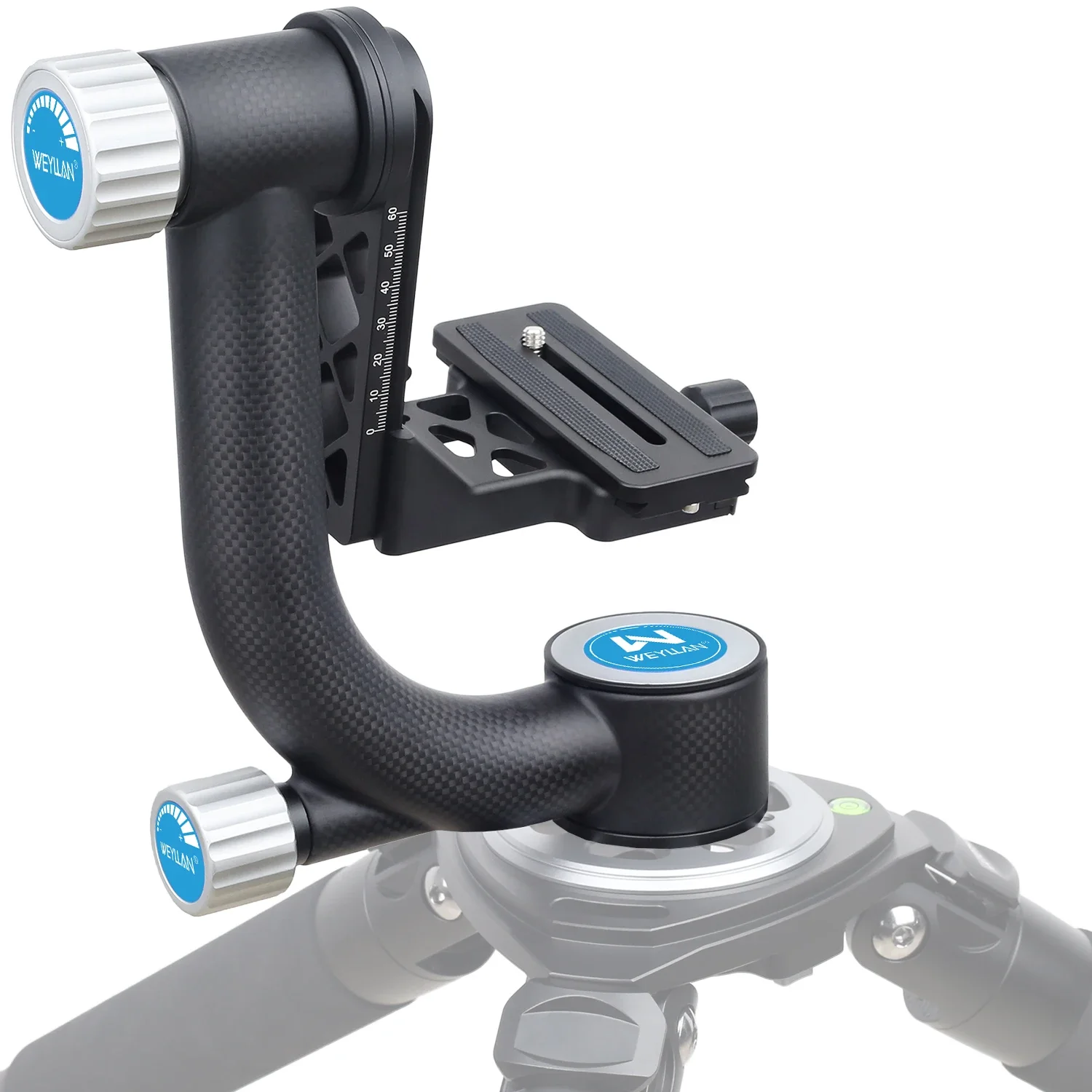 Profissional Gimbal cabeça do tripé para lente telefoto, cabeça panorâmica, fibra de carbono, Heavy Duty, observação de pássaros, 720