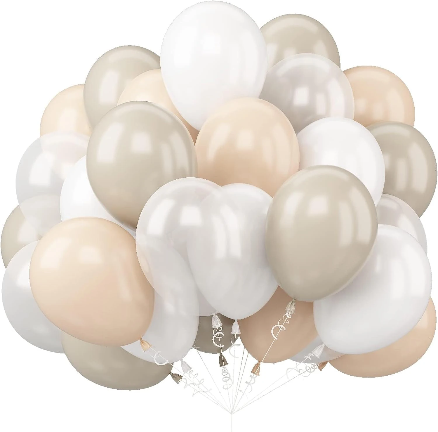 20pcs Cream nude balloon with beige balloon Clear latex balloon, birthday shower wedding party decoration