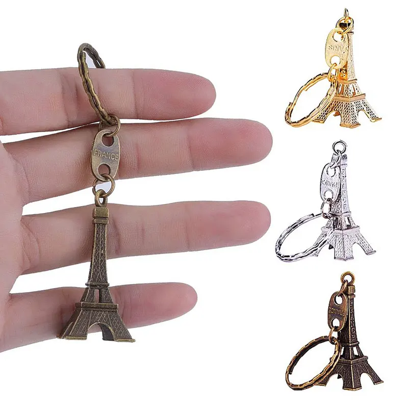 150Pcs Eiffel Tower Keychain Retro Keychain Decorations Purse Charms Statue Model Prom Keychain French Souvenirs