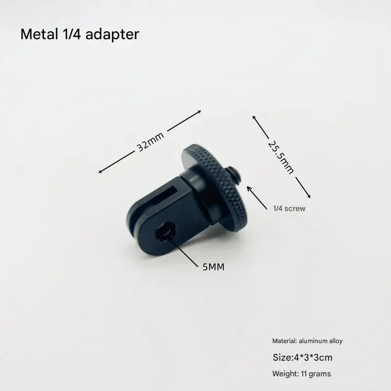 Soporte adaptador de trípode de aluminio de 1/4 pulgadas para GoPro Hero 13 12 11 Insta360 X4 X3 Sjcam Xiaomi Yi 4K Eken Go Pro accesorios de cámara