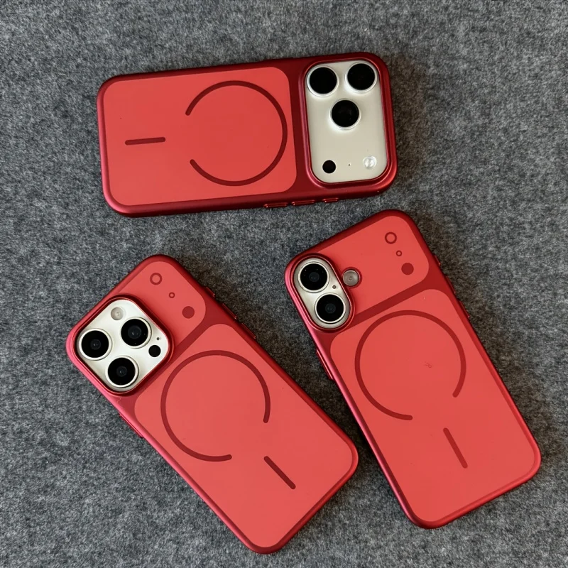 

Light luxury and fashionable glossy hard PC magnetic ultra-thin phone case suitable for iPhone 17, 16, 15, 14, 13 Pro Max all in