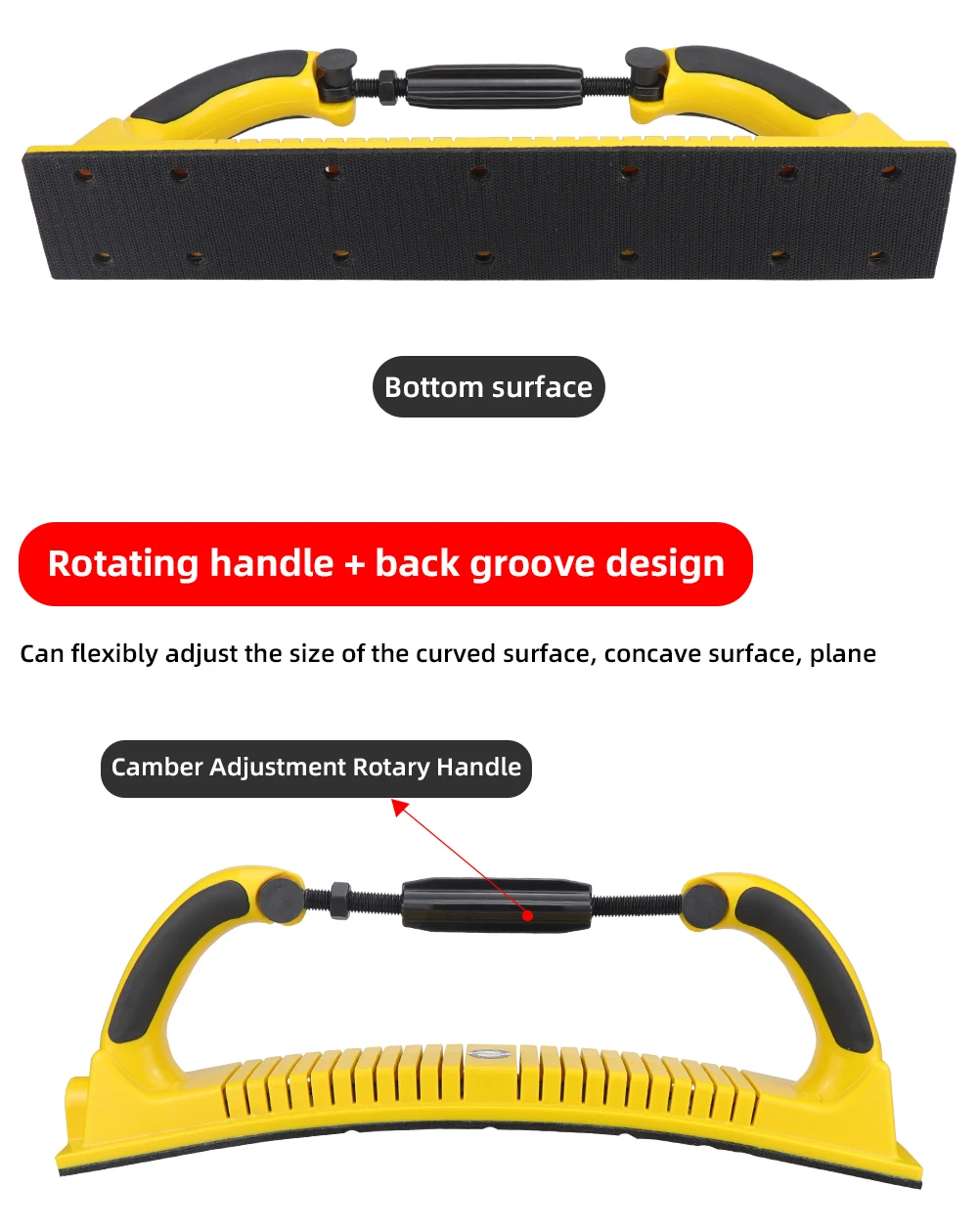 HIFESON Handheld Sander Manual Sandpaper Tool Sanding Block Dust Extraction Hand Polisher Grinding Machine For Metal Wood Work