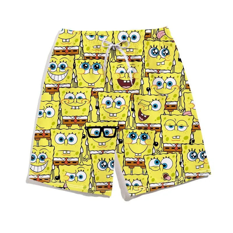 SpongeBob SquarePants Vacation Beach Pants Summer Couple Sleep Pants Quick drying Sports Pants Men's and Women's Casual Pants