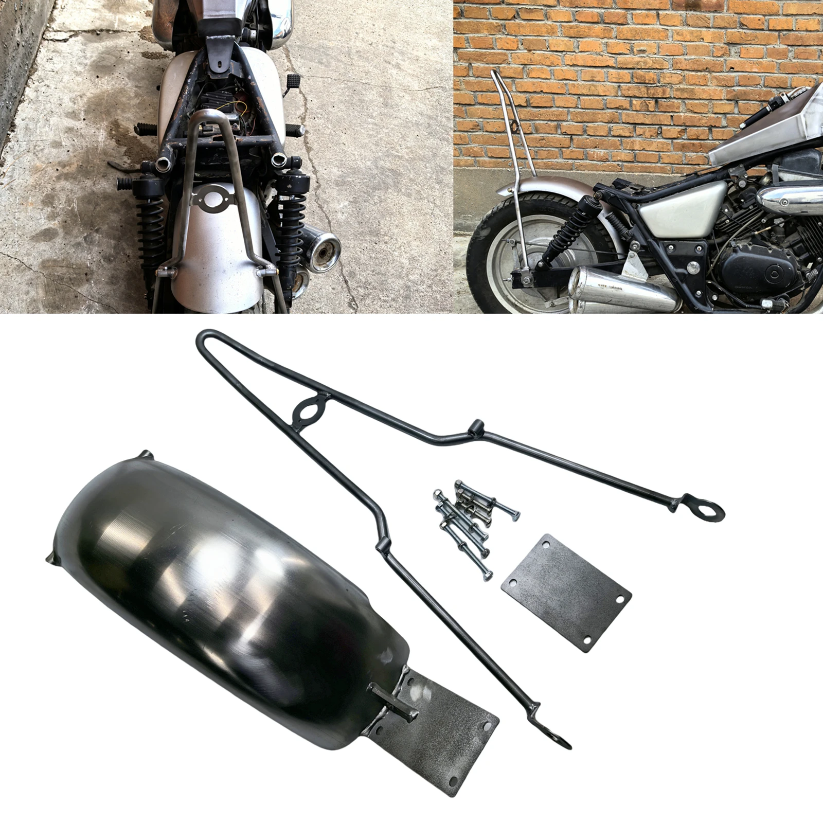 Pop Motorcycle Rear Fender Splash Guard Mudguard Mud Splasher Plate Cover With Bracket Kit For HONDA Magna 250 1997-2003