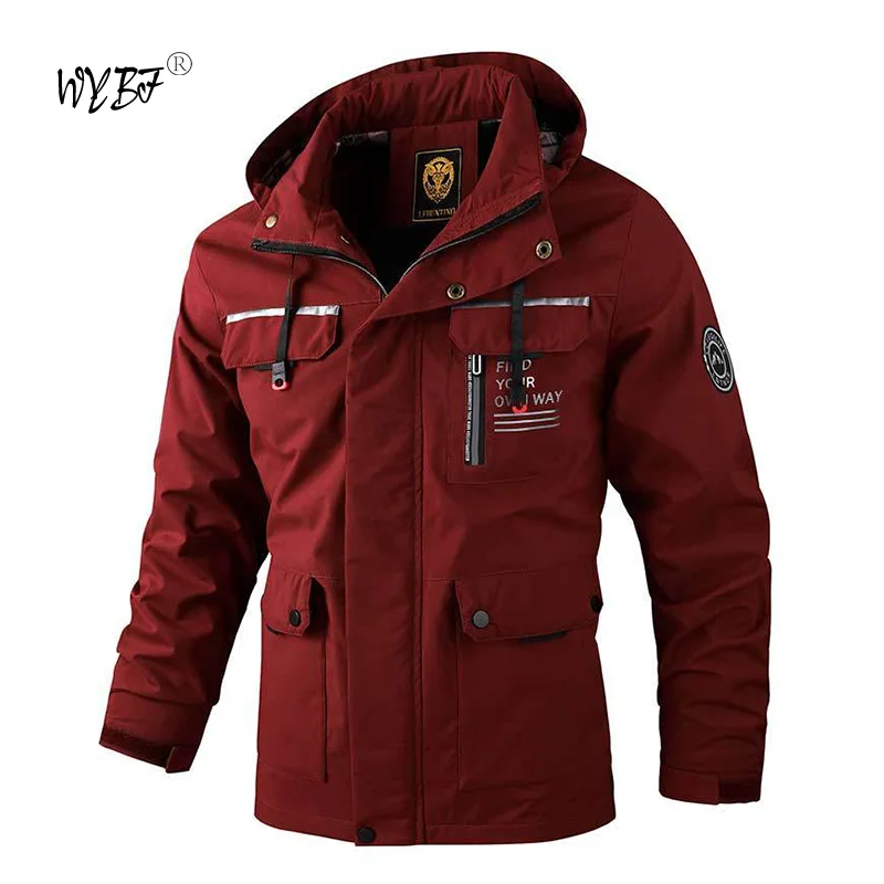 Casual Men's Fashion Windbreaker Jackets Hooded Jacket Man Waterproof mountains Soft Shell Climb Outdoor Camp Out Fishing Coat