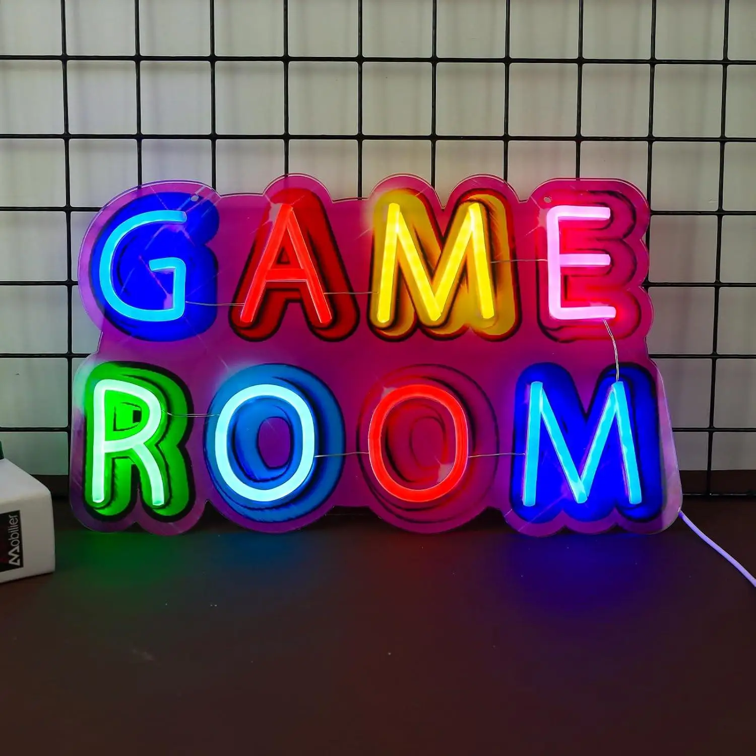 ゲームルームネオンサインusb調光ledライト、ゲーミング寝室、インターネットカフェ、男の隠れ家、地下室の壁飾り、雰囲気のあるナイトライト