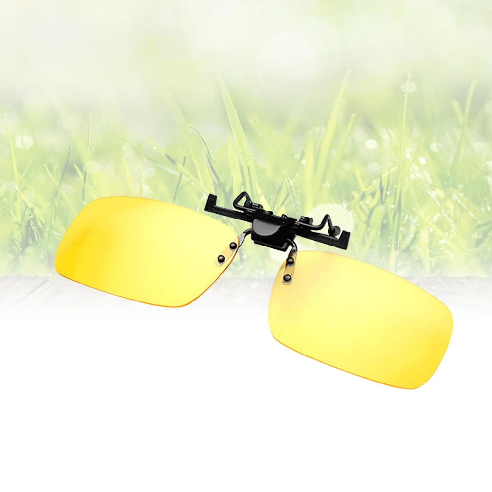 

Unisex Polarized Sunglasses Clip for Night Driving Large Size Yellow Frame Resin Lens Anti-Glare Lightweight Scratch Resistant