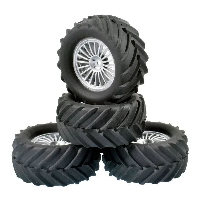4Pcs Snow Sand Tires Tyre Wheel for Wltoys 144001 124018 124016 124017 144010 124019 H16P H16E 1/14 1/16 1/18 RC Off-road Car view 2