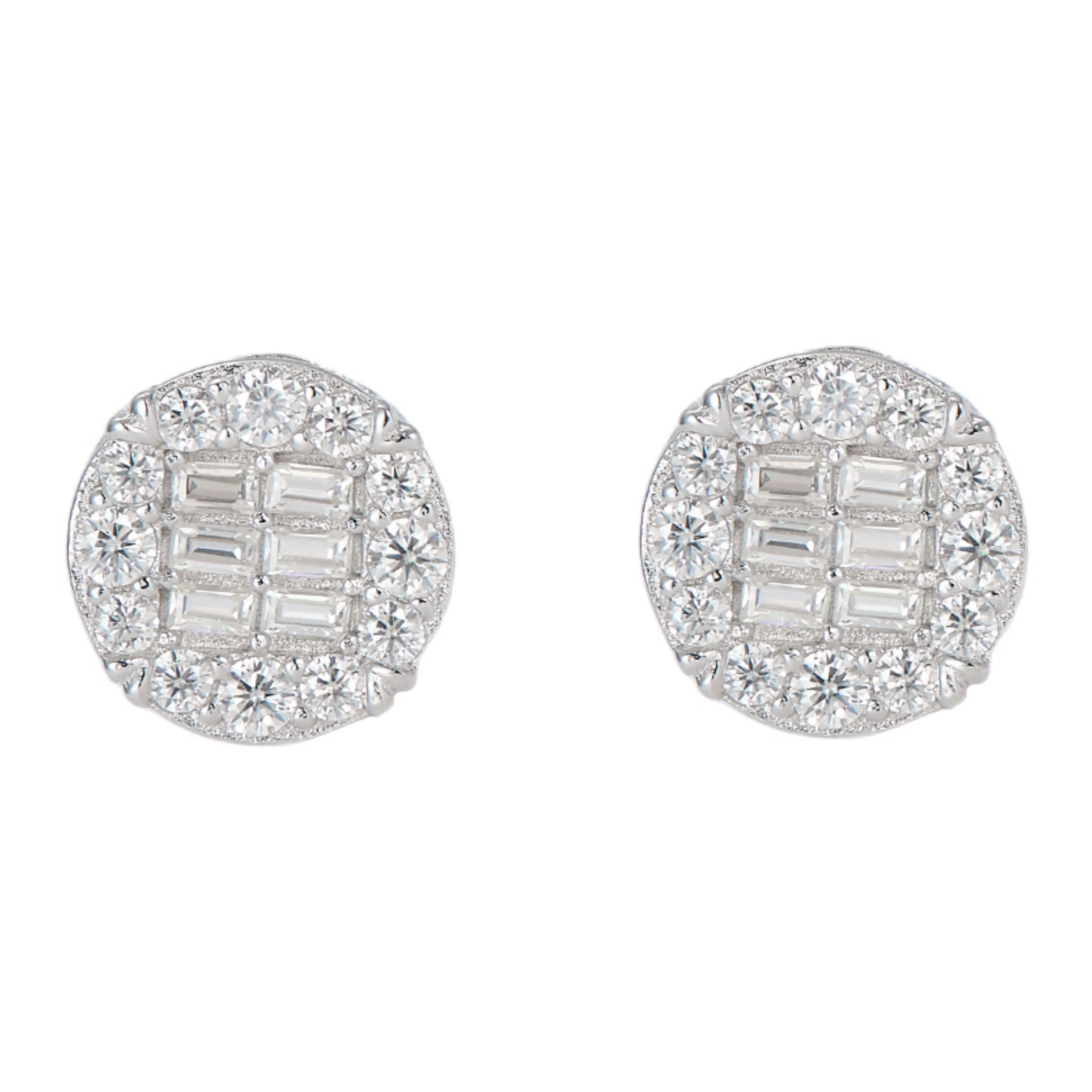 KIJ 0.46 Carat Round Moissanite Stud Earrings,925 Sterling Silver Rhodium Plated Gra Certified Hypoallergenic Gifts for Men Wome