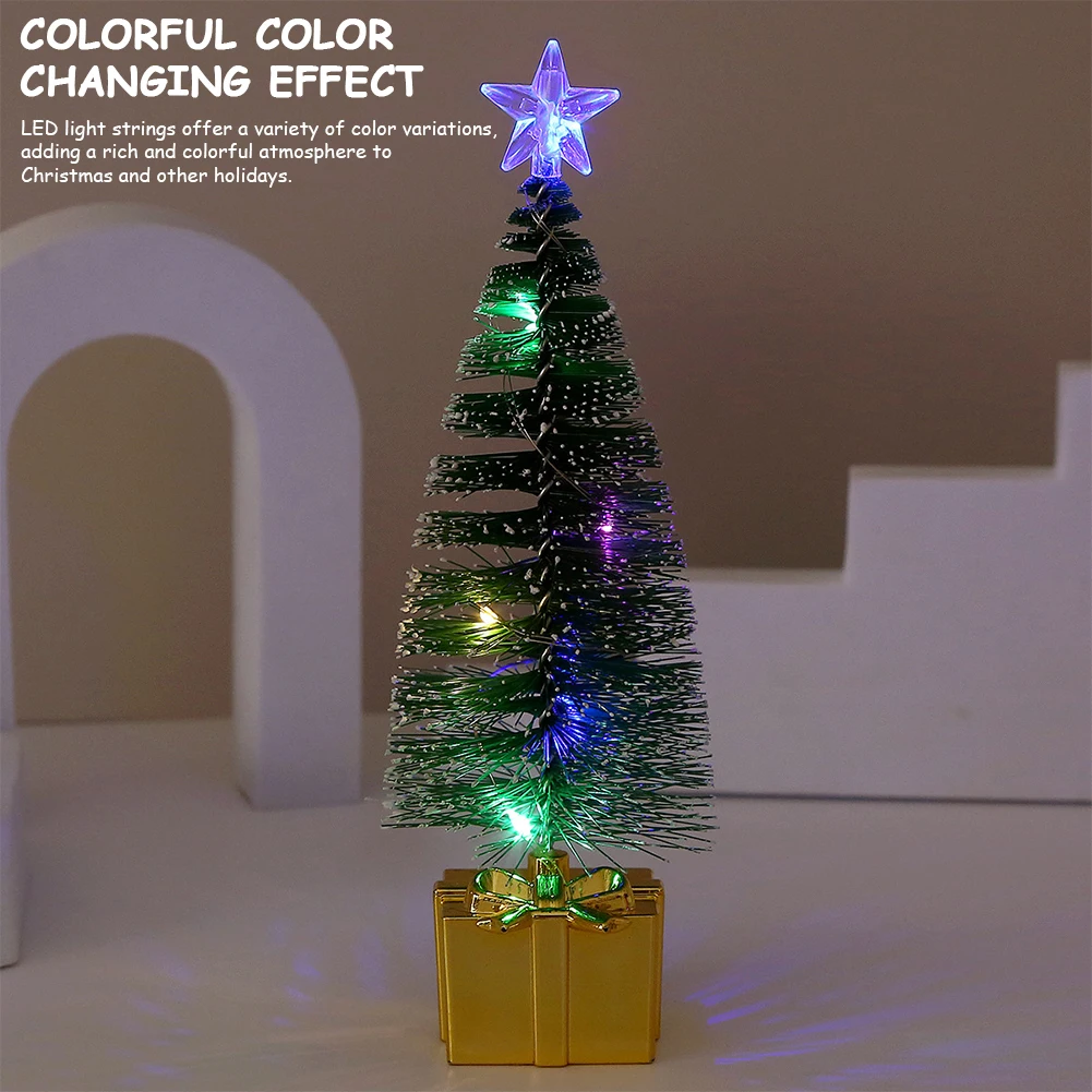 Christmas Tree Statue Light Xmas Tree Miniature Decorative Xmas Tree Desktop Ornaments Creative Christmas Party Favors