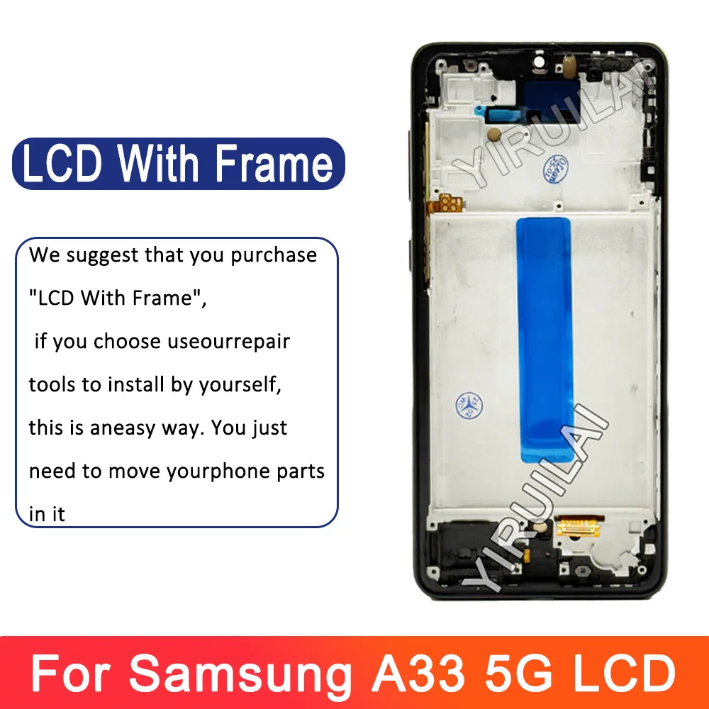 OLED for Samsung Galaxy A33 5G SM-A336 LCD Screen Digitizer Full Assembly with Frame Mobile Phone LCD Display Replacement Parts