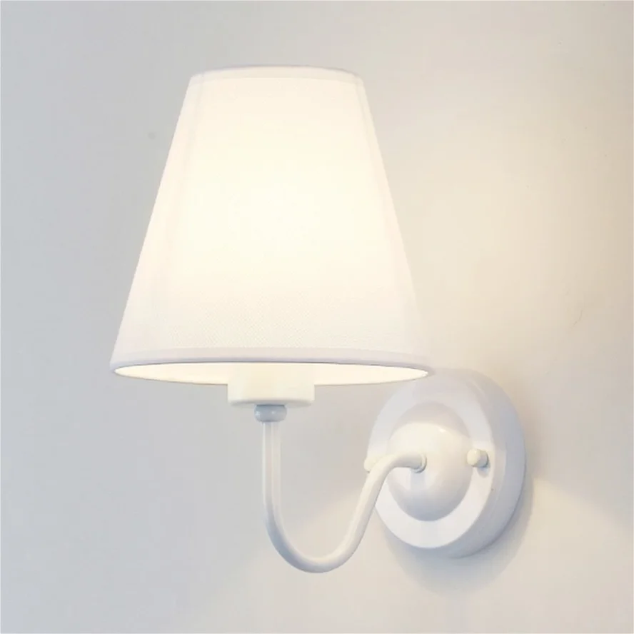 HZZKZZ E27 Retro wall lamp four colors lampshade fabric bedside lamp for bedroom living room decoration lamp 2021 new wall lamp