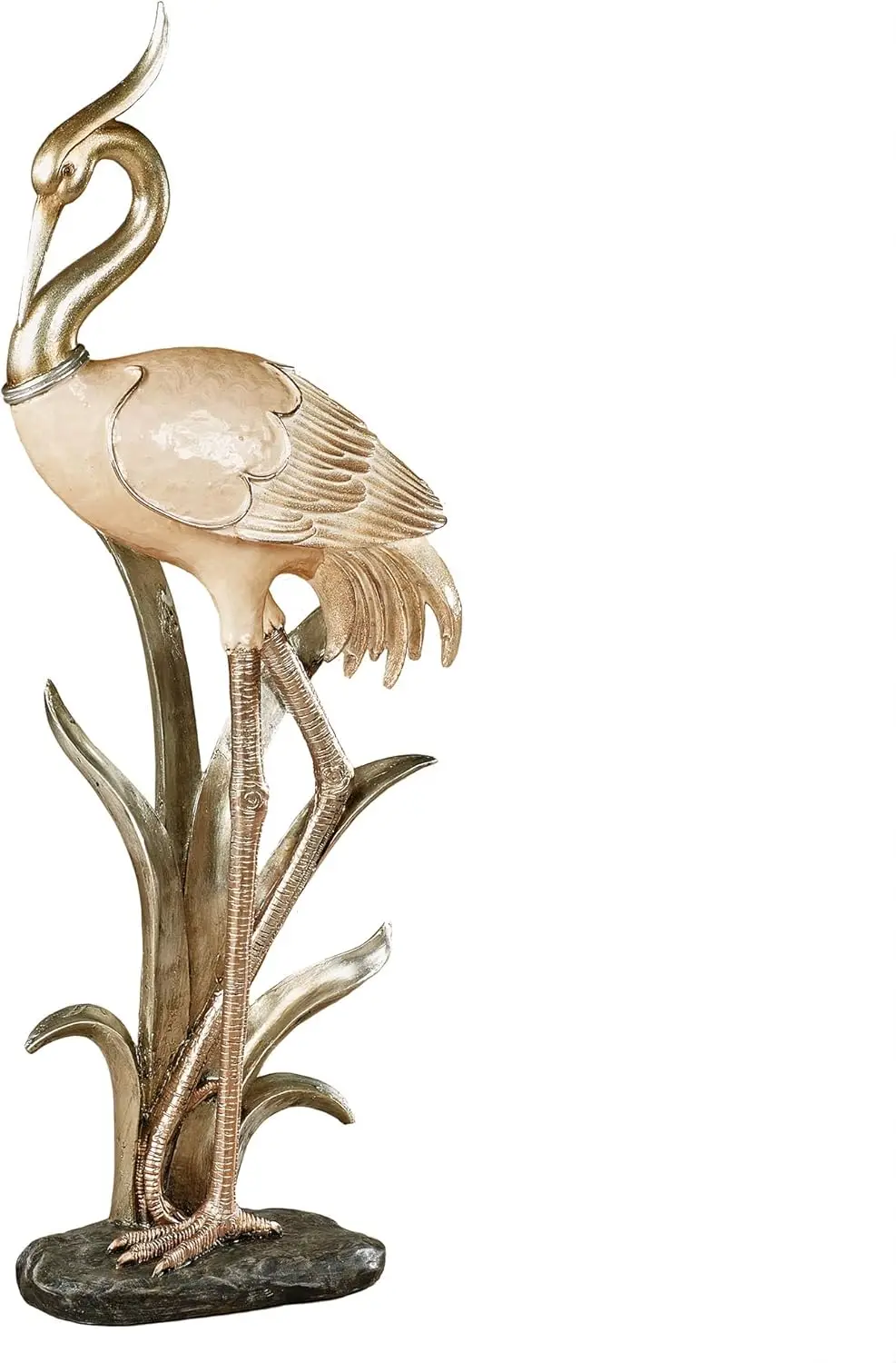 Statue - Resin - Ivory, Copper, Gold, Tan, Chocolate - Sleek Bird Decor for Bedroom, Living Room, Dining Room, Office, Bookshelf